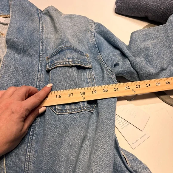 Boyish x Free People Blue Denim Joaquin Kimono Jacket Dress Small NWT - Picture 15 of 16